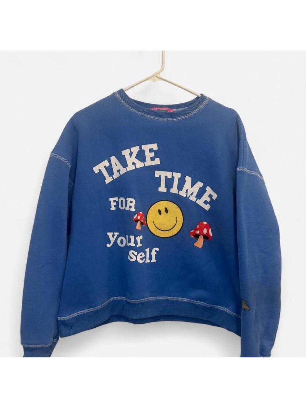 Edikted Take Time Graphic Sweatshirt Size Medium